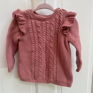 NWOT Little Planet by Carter’s 12M Organic Girls Heavy Flutter Sleeve Sweater